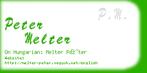 peter melter business card